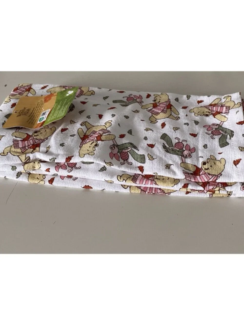 2 Pack Disney Winnie The Pooh Piglet Autumn Fall Leaves Kitchen Towels 16 X 26”